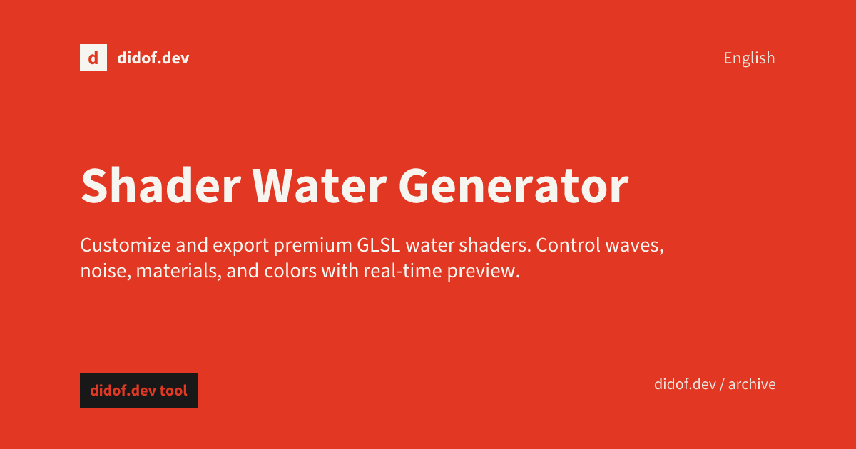 Shader Water Generator